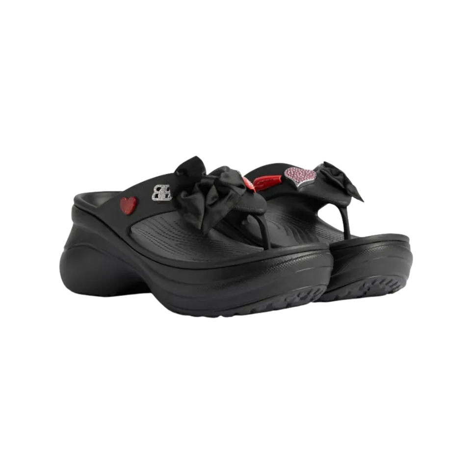 Balenciaga Crocs Thong Jibbitz In Black