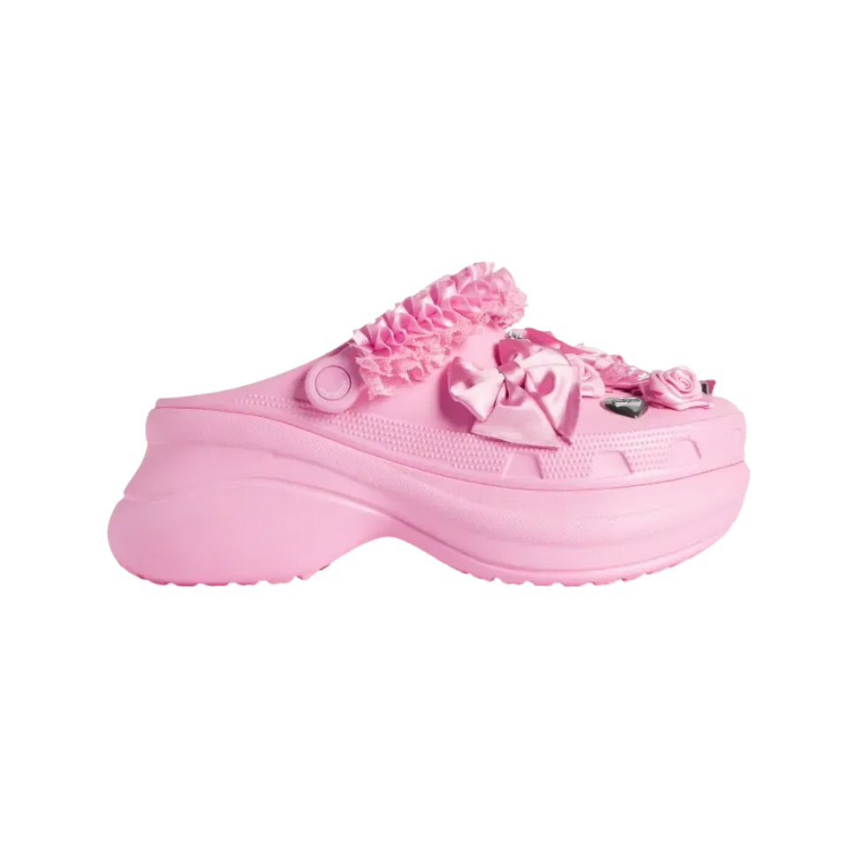 Balenciaga Crocs Mule Jibbitz In Light Pink