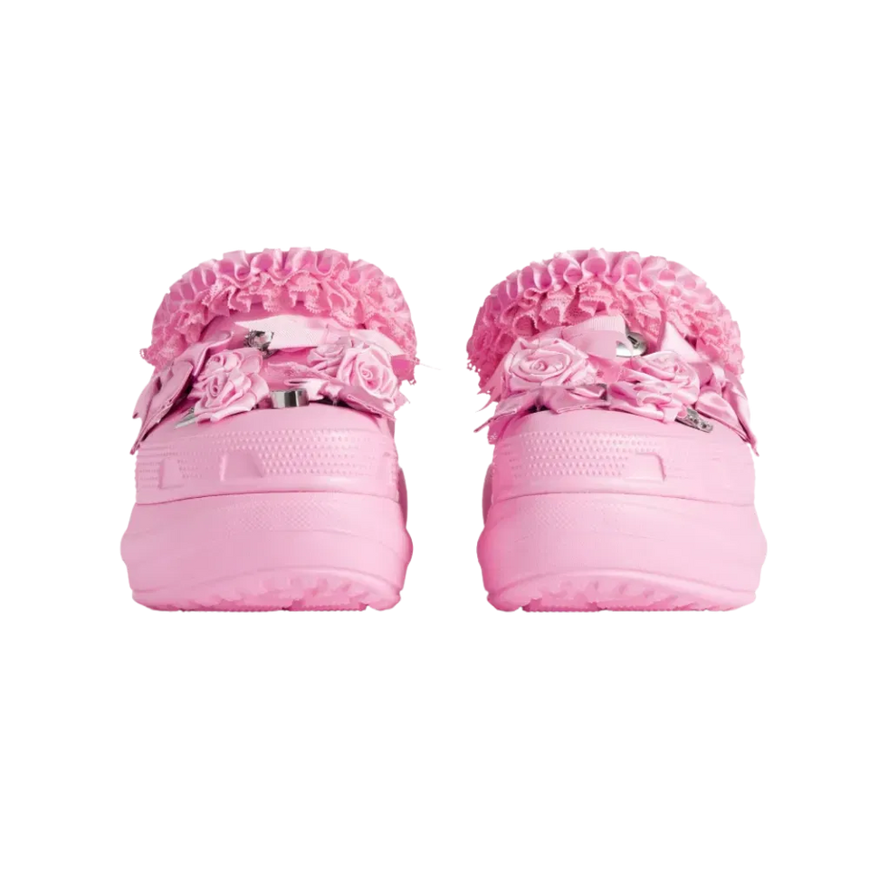 Balenciaga Crocs Mule Jibbitz In Light Pink