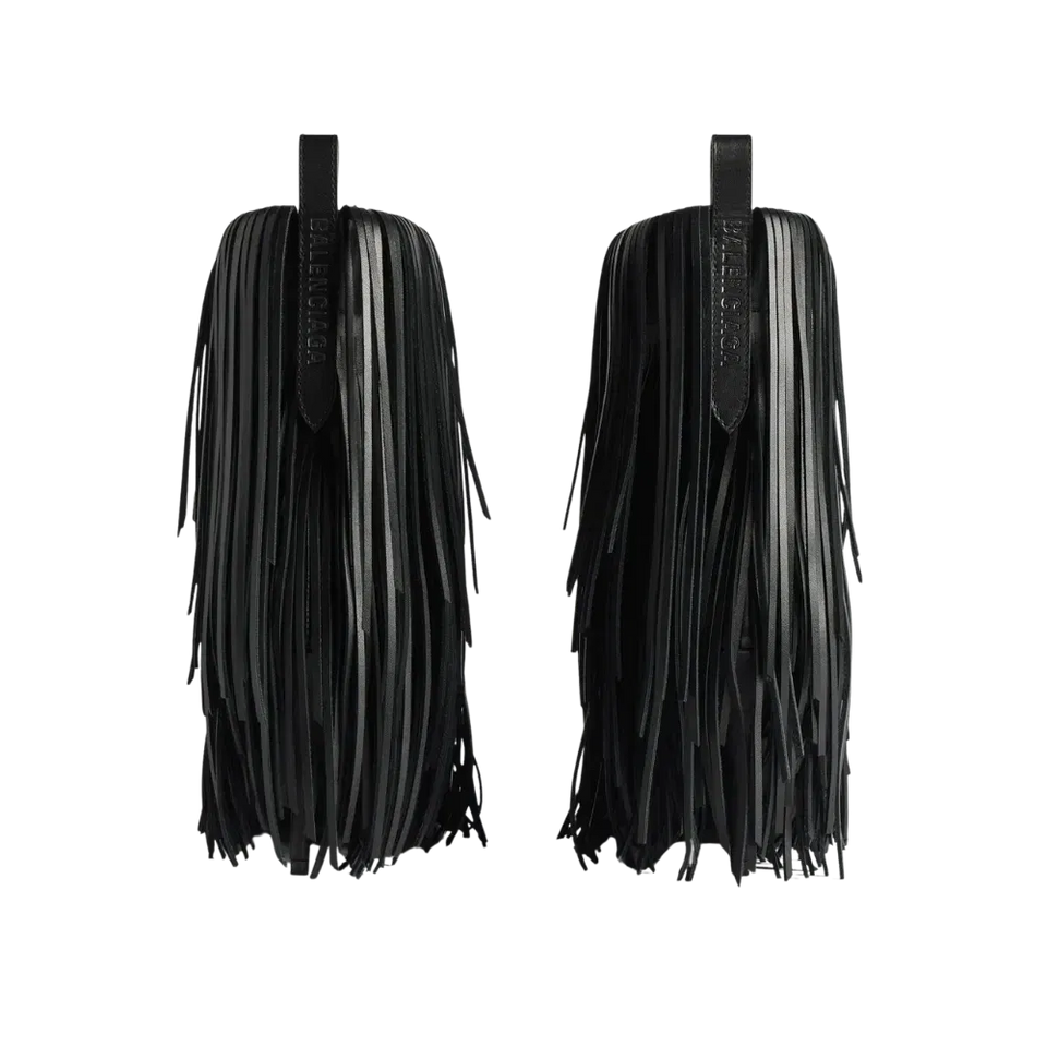 Balenciaga Avenue Fringe Bootie In Black