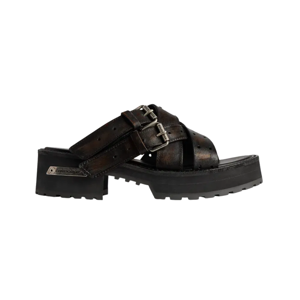 Balenciaga Venom Open Mule In Brown