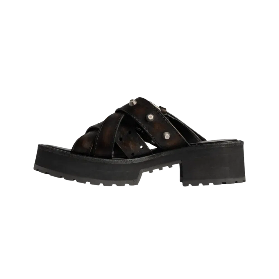 Balenciaga Venom Open Mule In Brown