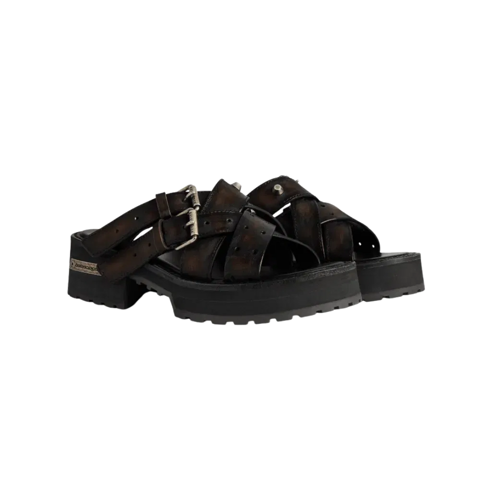 Balenciaga Venom Open Mule In Brown