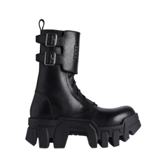 Balenciaga Bulldozer Combat Lace-up Boot In Black