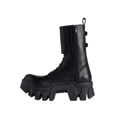 Balenciaga Bulldozer Combat Lace-up Boot In Black