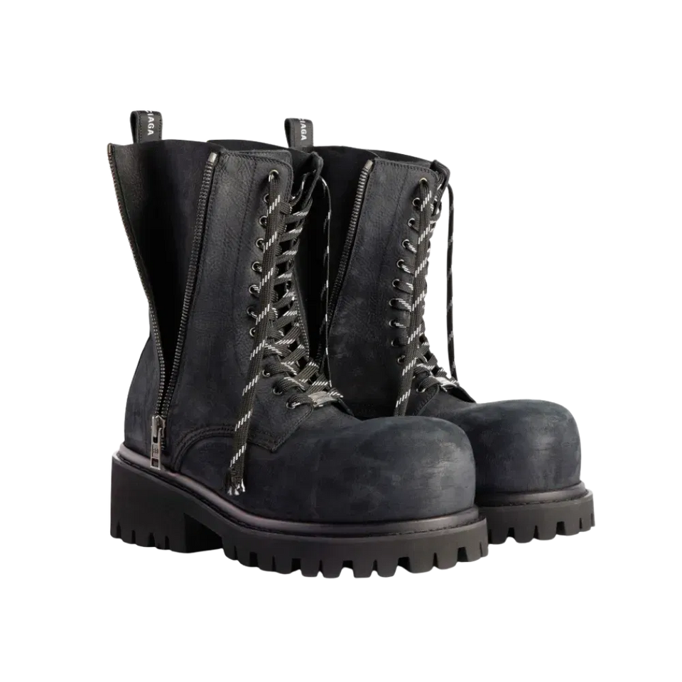 Balenciaga Stomper Zipped Bootie In Black