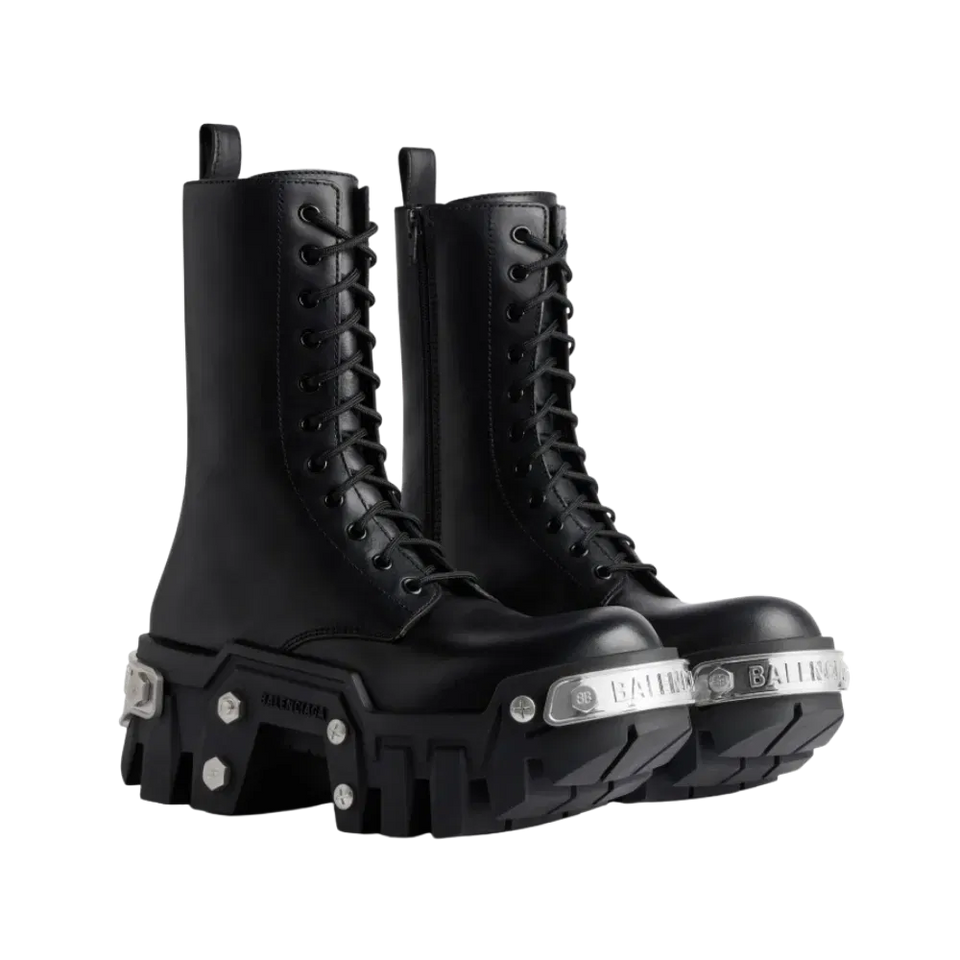 Balenciaga Bulldozer Lace-up Boot Black