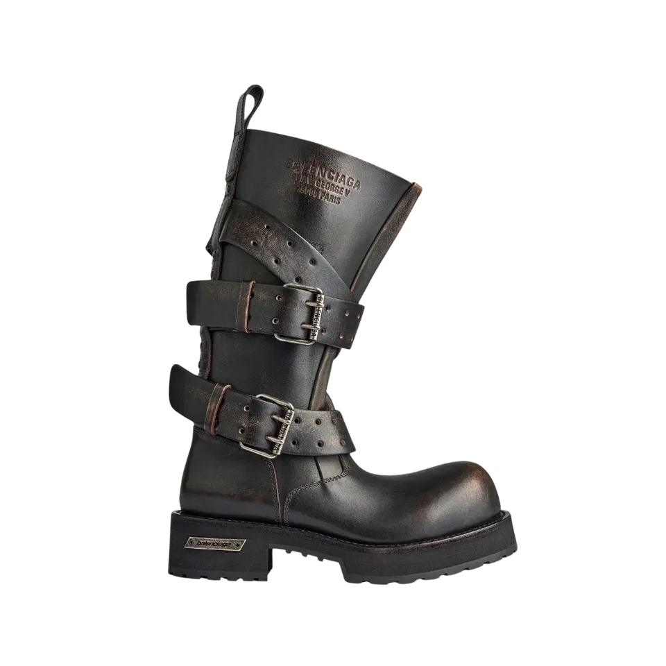 Balenciaga Venom High Boot In Brown