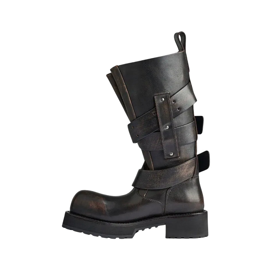 Balenciaga Venom High Boot In Brown