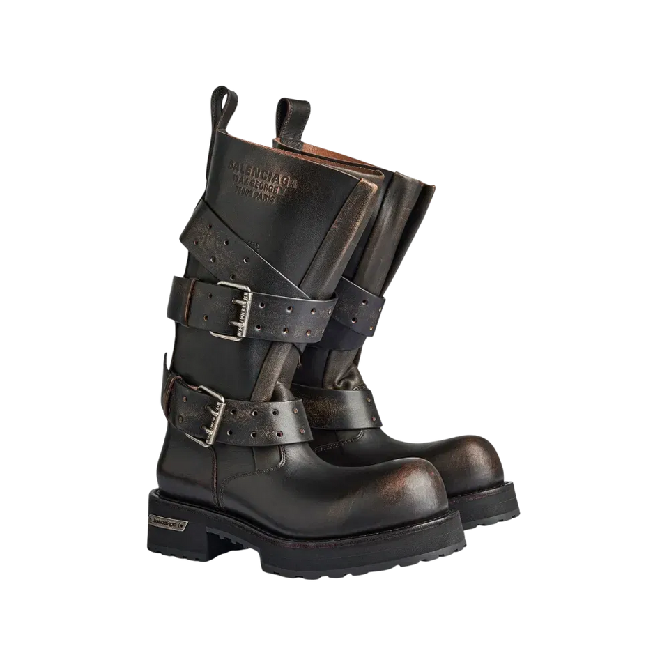Balenciaga Venom High Boot In Brown