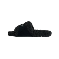 Balenciaga Furry Open Mule In Black