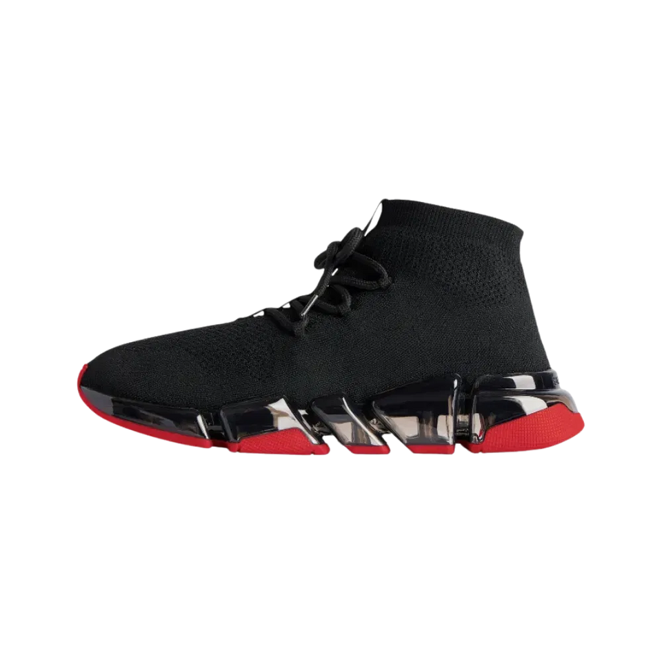 Balenciaga Speed 2.0 Lace-up Recycled Knit Sneaker In Black and Red