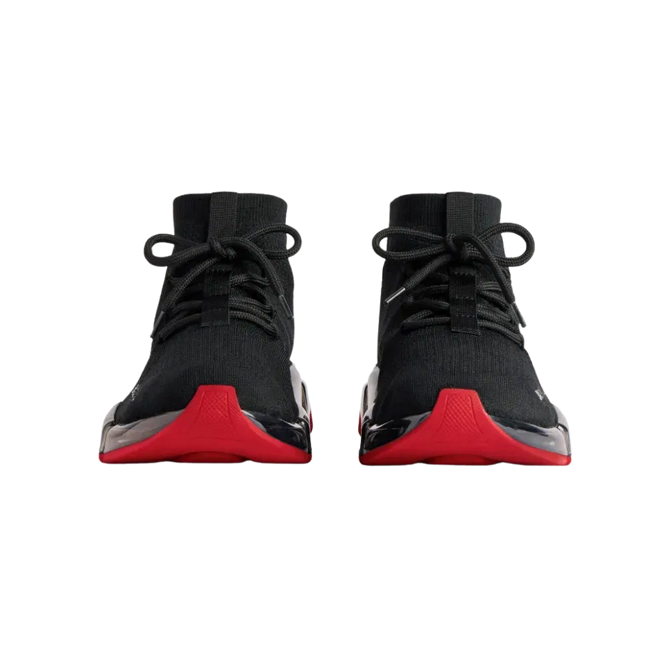Balenciaga Speed 2.0 Lace-up Recycled Knit Sneaker In Black and Red
