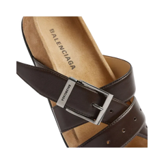 Balenciaga Belt Mule In Moka