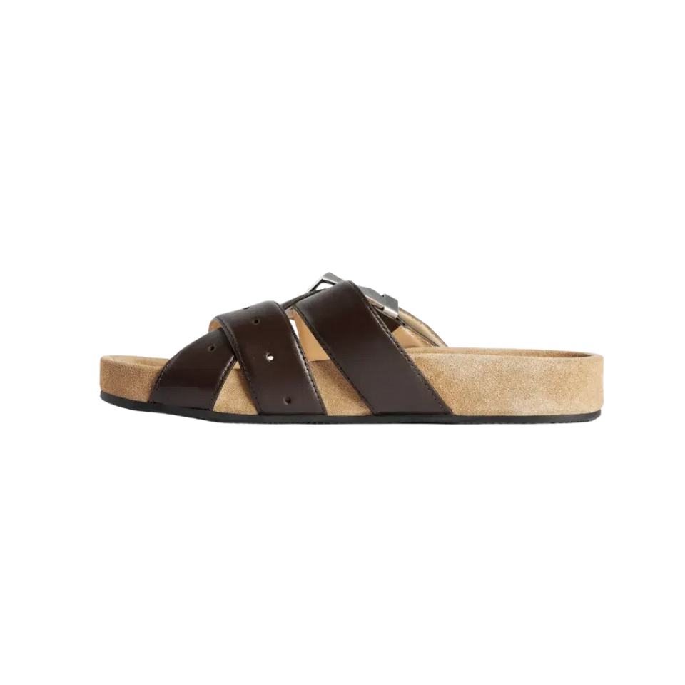 Balenciaga Belt Mule In Moka
