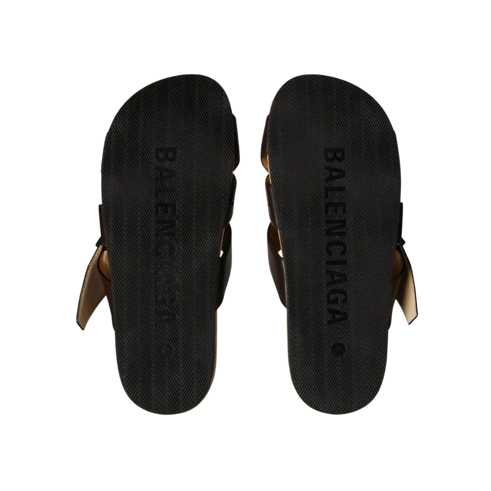 Balenciaga Belt Mule In Moka