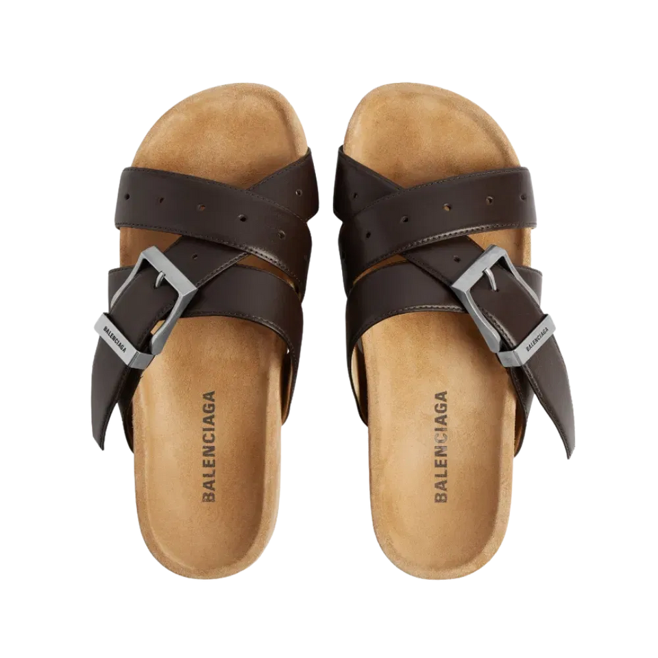 Balenciaga Belt Mule In Moka