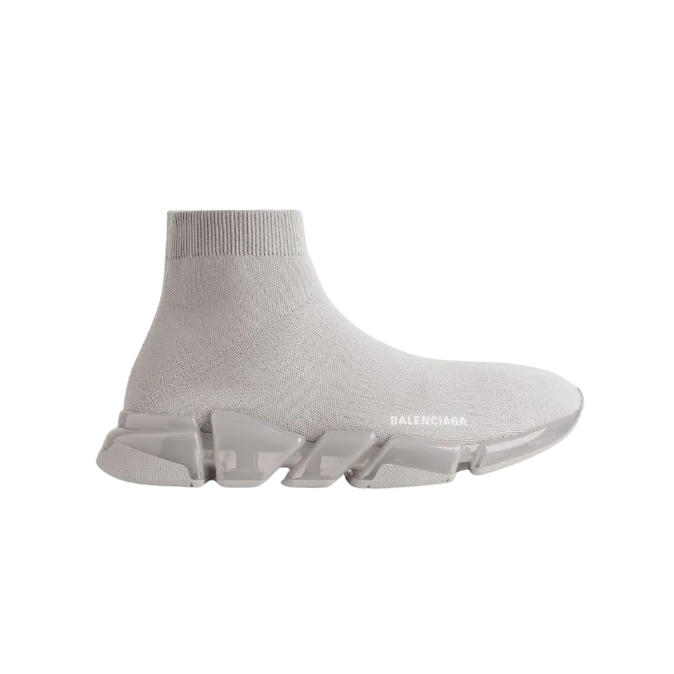 Balenciaga Speed 2.0 Full Clear Sole Recycled Knit Sneaker In Grey