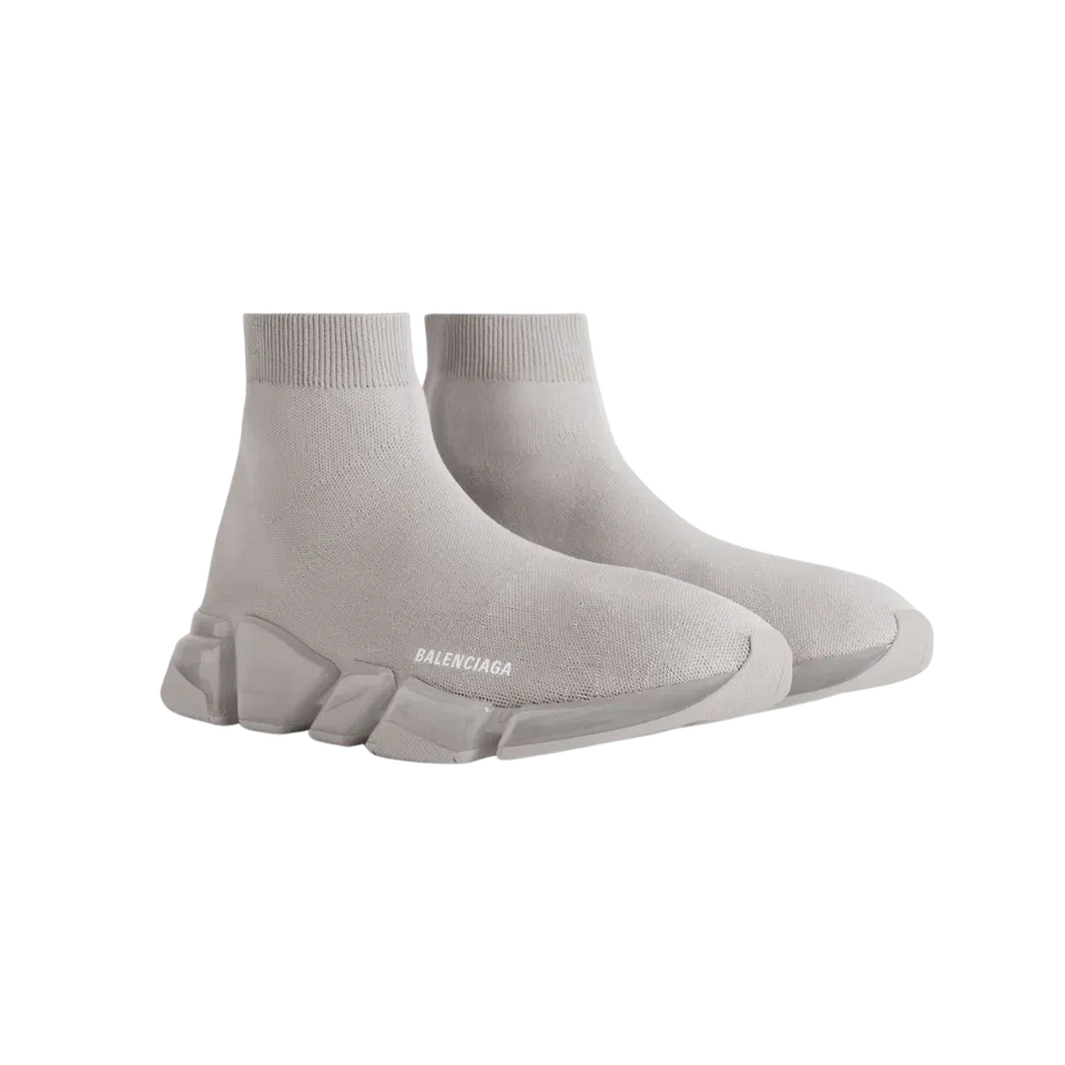 Balenciaga Speed 2.0 Full Clear Sole Recycled Knit Sneaker In Grey