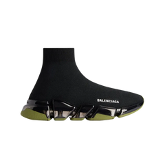 Balenciaga Speed 2.0 Full Clear Sole Recycled Knit Sneaker In Khaki