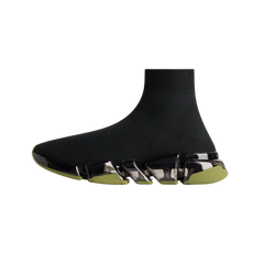 Balenciaga Speed 2.0 Full Clear Sole Recycled Knit Sneaker In Khaki