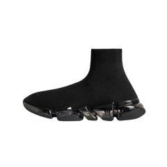 Balenciaga Speed 2.0 Full Clear Sole Recycled Knit Sneaker In Black