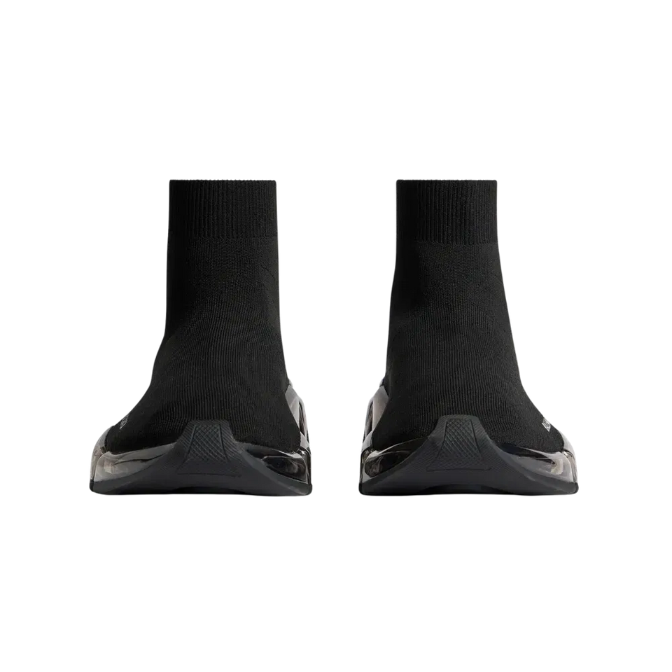 Balenciaga Speed 2.0 Full Clear Sole Recycled Knit Sneaker In Black
