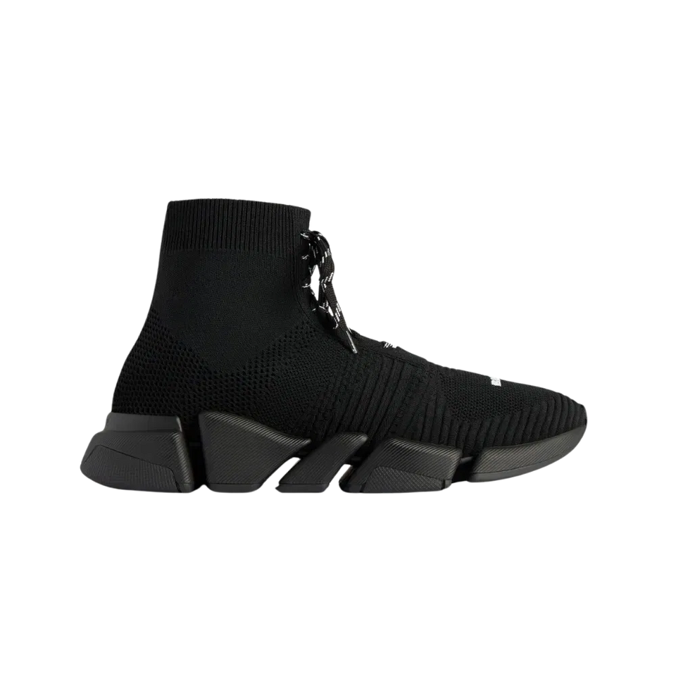 Balenciaga Speed 2.0 Lace-Up Recycled Knit Sneaker In Black