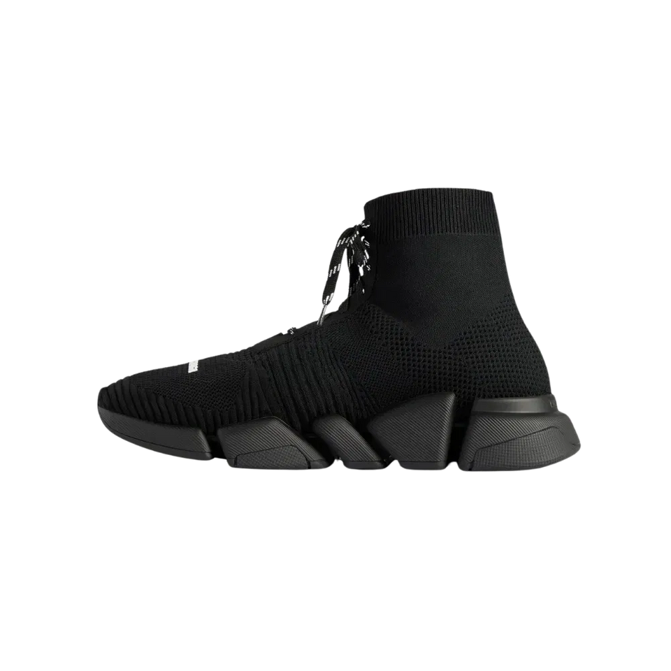 Balenciaga Speed 2.0 Lace-Up Recycled Knit Sneaker In Black