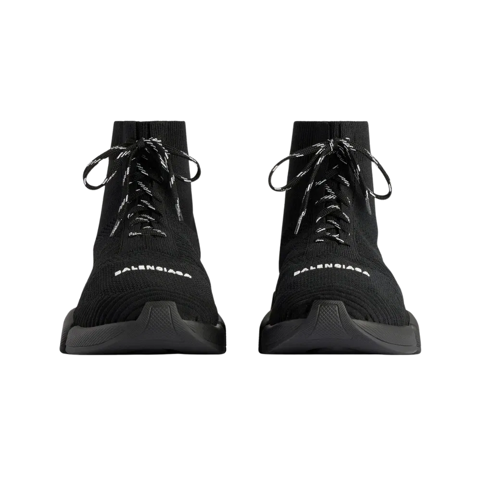 Balenciaga Speed 2.0 Lace-Up Recycled Knit Sneaker In Black