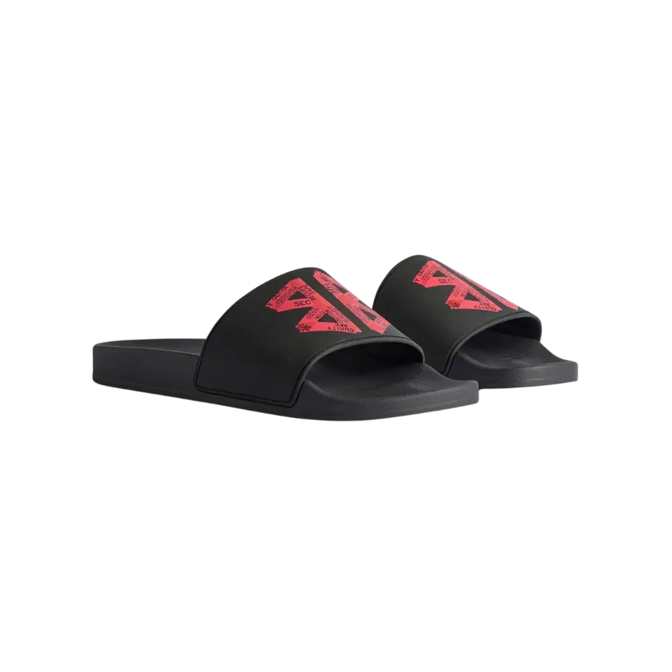 Balenciaga Pool Slide Sandal In Black and Red