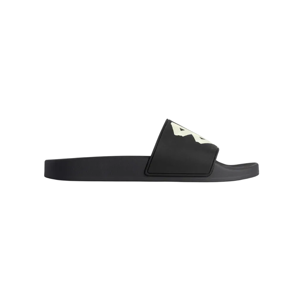 Balenciaga Pool Slides Tape Type Logo - Black Yellow