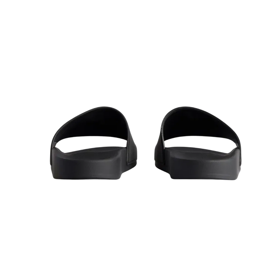 Balenciaga Pool Slides Tape Type Logo - Black Yellow