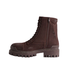 Balenciaga Combat Strike Boot In Dark Brown