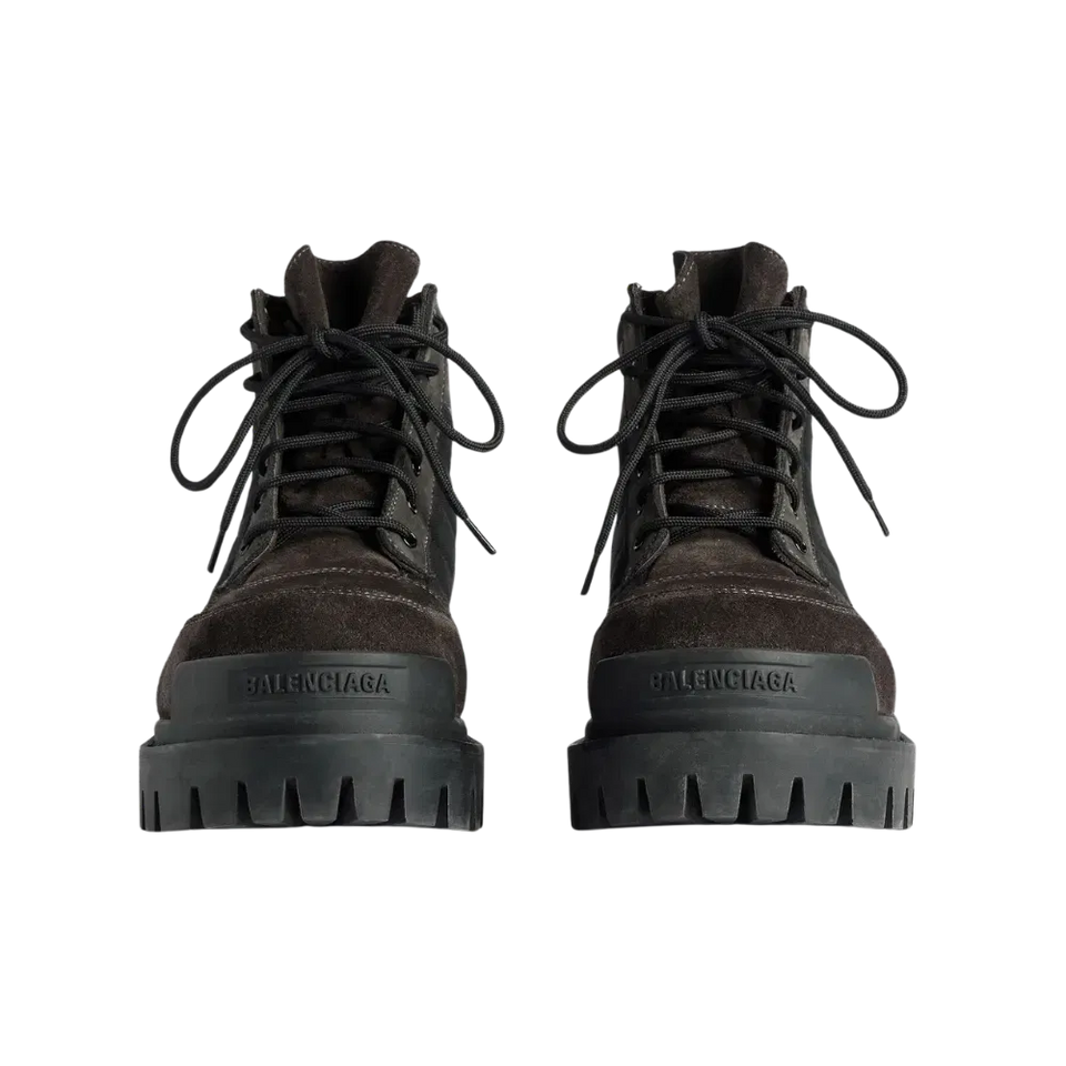 Balenciaga Combat Strike Low Boot In Brown