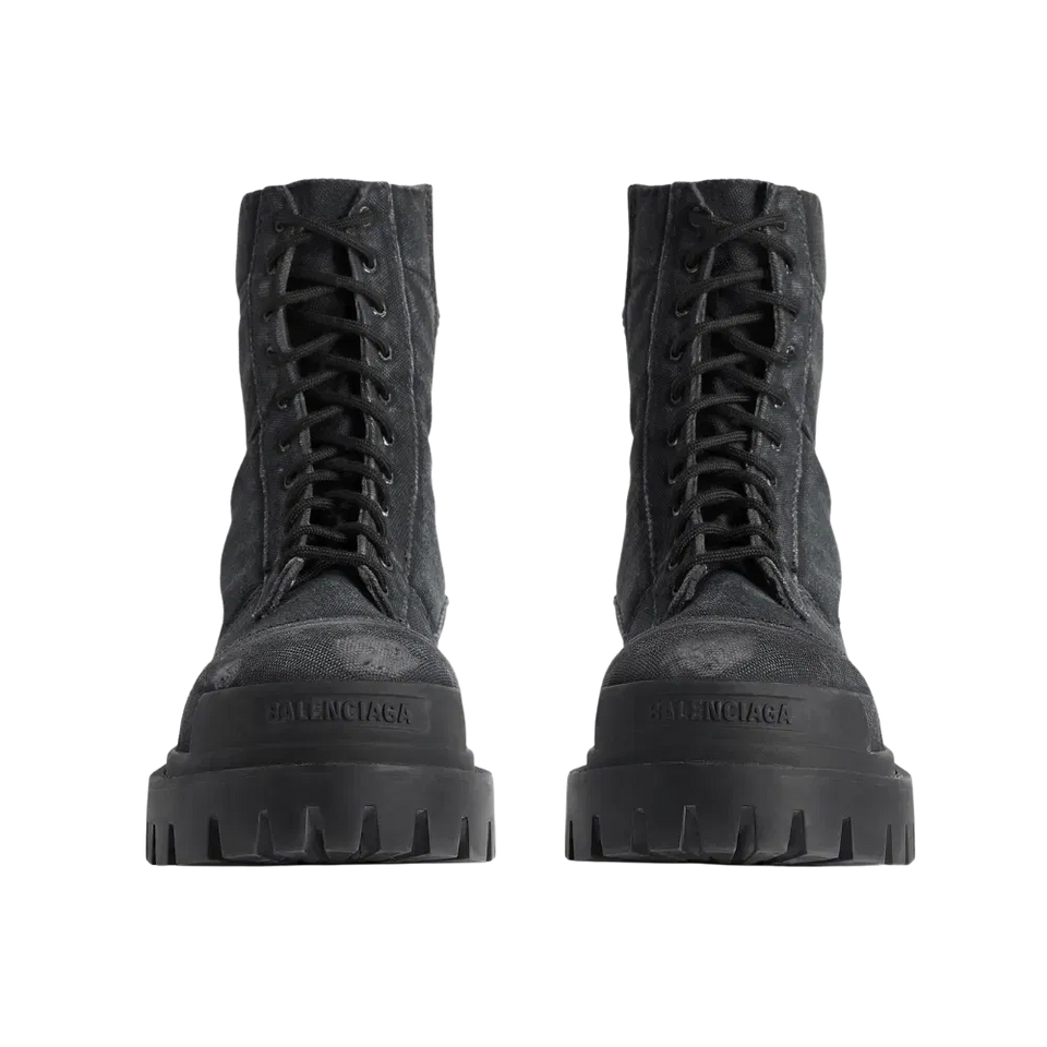 Balenciaga Combat Strike Boot Worn-Out - Black