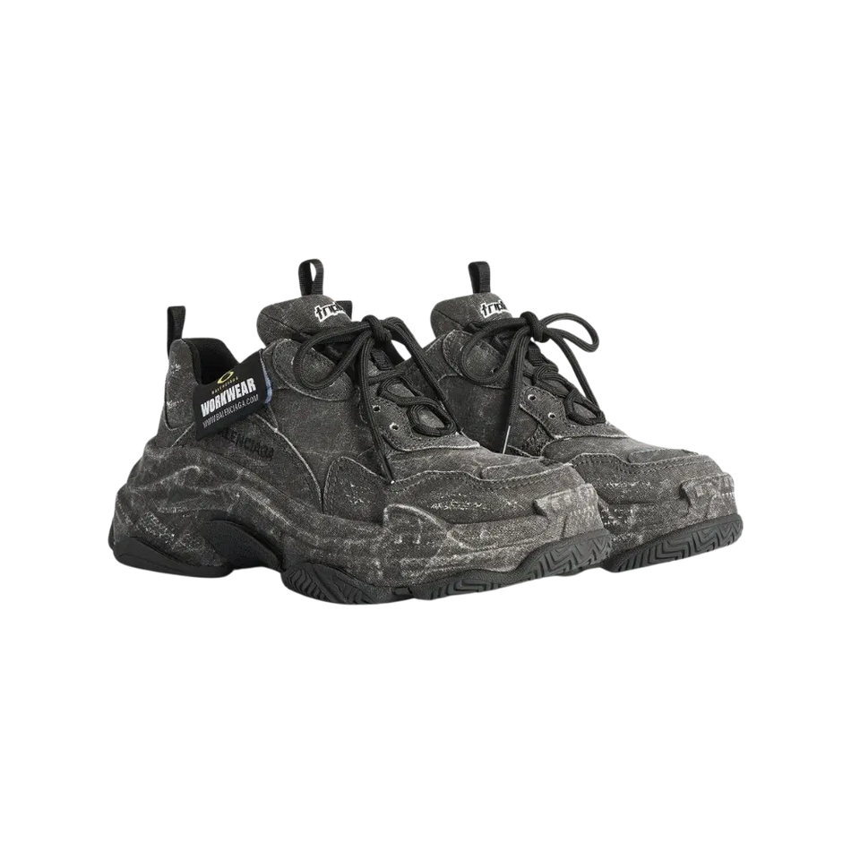 Balenciaga Triple S Canvas Sneaker In Black