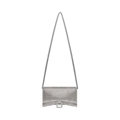 Balenciaga Hourglass Wallet On Chain With Rhinestones