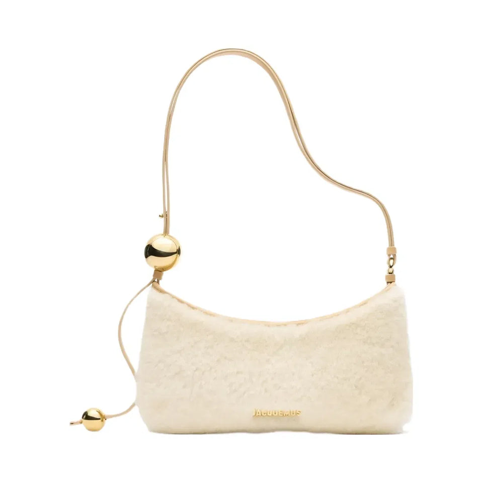 Jacquemus The Bisou Perle Beaded Shoulder Bag Off-White