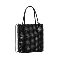 Tory Burch Night Owl Crystal-Embellished Mini Tote Black