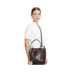 Tory Burch T Monogram Coated Canvas Bucket Bag French Press