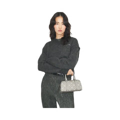 Tory Burch T Monogram Utility Mini Barrel Bag Gray