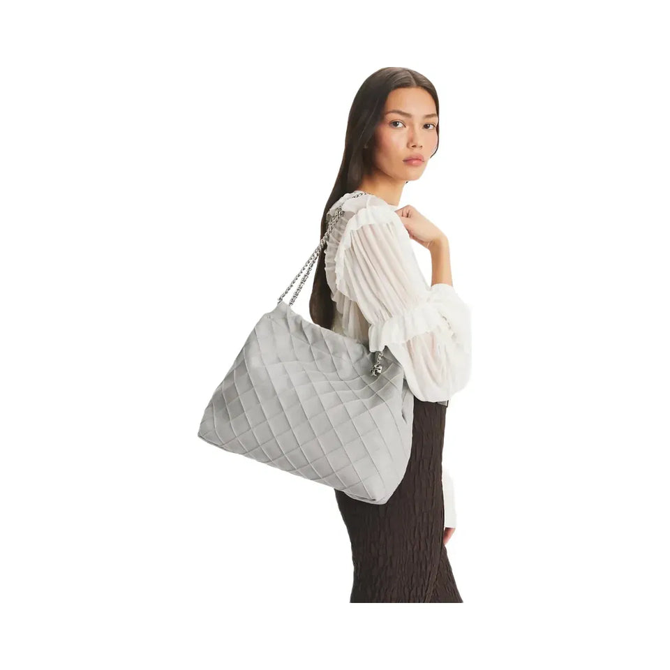 Tory Burch Fleming Soft Hobo Bag Gray