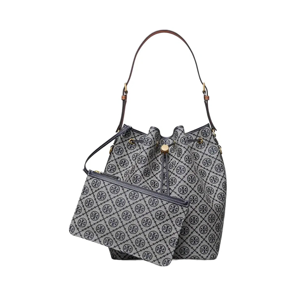 Tory Burch T Monogram Oversized Bucket Bag Tory Navy