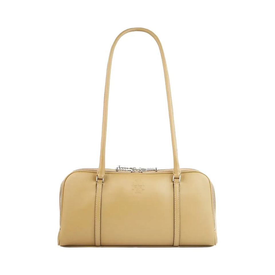 Tory Burch Small Marshmallow Satchel Coconut Shell/ Classic Brown