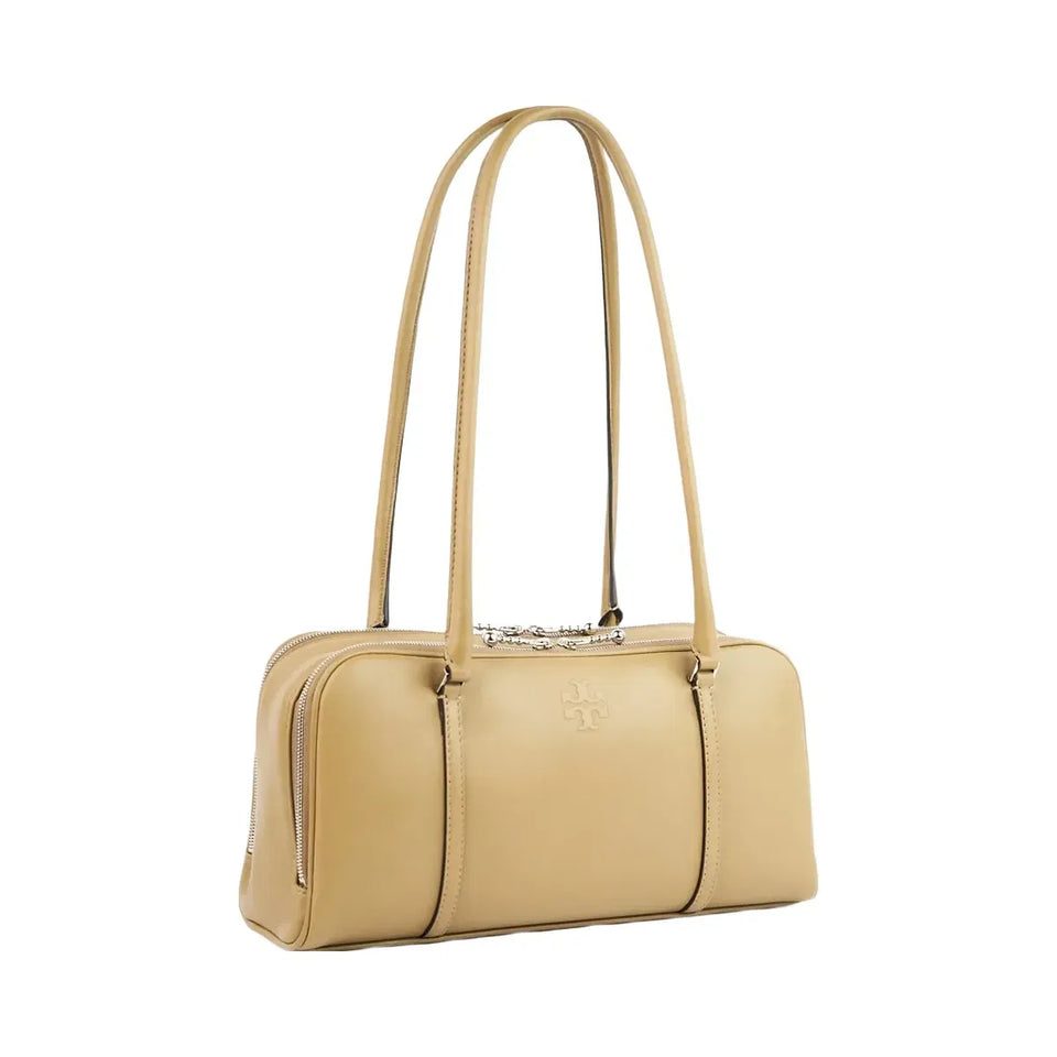 Tory Burch Small Marshmallow Satchel Coconut Shell/ Classic Brown
