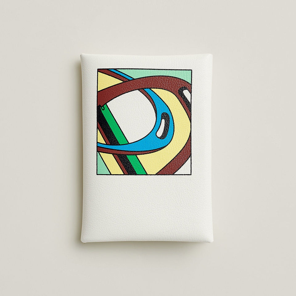 Hermes Calvi Duo Compact Card Holder Blanc