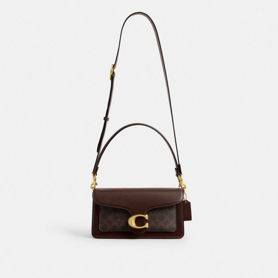 Coach Tabby Shoulder Bag 26 In Signature Canvas Brass Maple