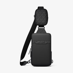 Michael Kors Cooper Pebbled Leather and Signature Logo Sling Pack with Pouch Black