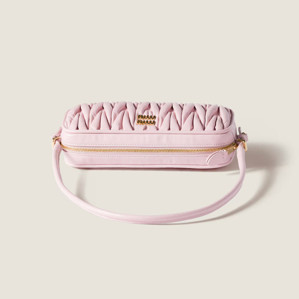 Matelassé nappa leather pouch